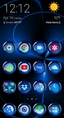 Theme Launcher - Spheres Blue android App screenshot 1