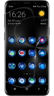 Theme Launcher - Spheres Blue android App screenshot 4